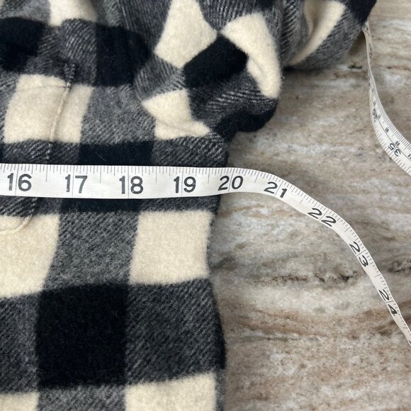 Lauren Ralph Lauren Wool Flannel Shacket Black White Check Medium Full Zip Women - Picture 7 of 9